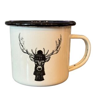 Bay Island Dressed Deer Antler Two Sided Graphic Enameled Metal Mugs